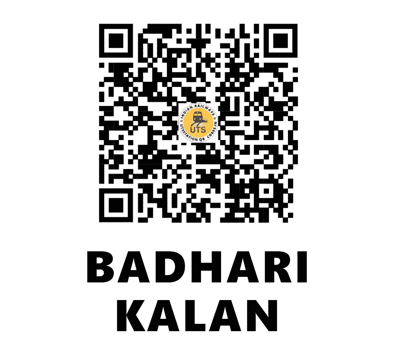UTS QR Code for BADHARI KALAN - BHK - NE (UTTAR PRADESH)